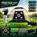 Golf Practice Pro™ – 10x7FT Golf Practice Net with Training Mat, Target, Golf Balls, Tees & Carry Bag for Backyard, Indoor & Outdoor Practice